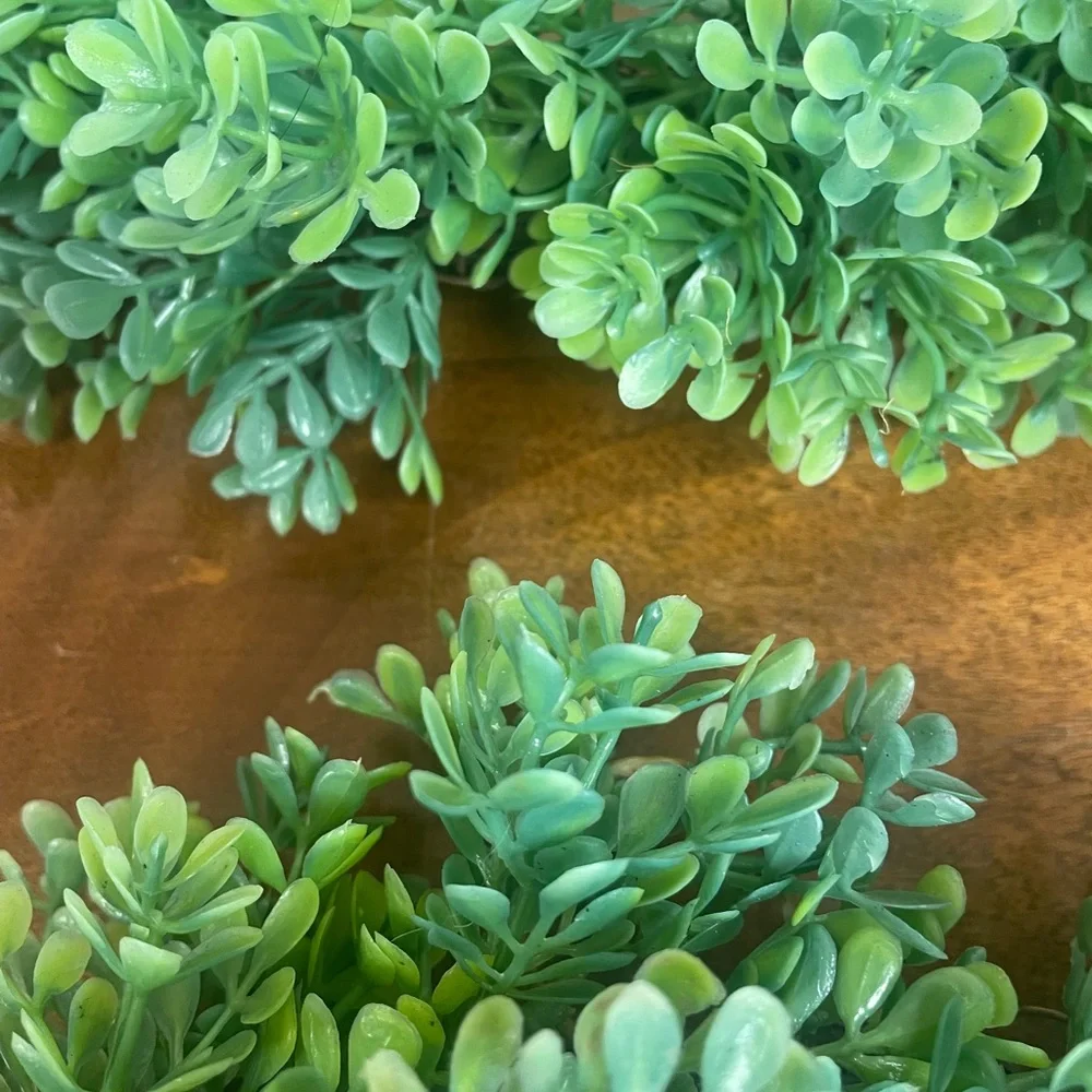 Set of 2 Artificial boxwood lifelike Wreaths 12” round w/ hanger